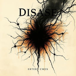 An abstract and artistic album cover themed around the concept of disease