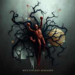 An abstract and artistic album cover themed around the concept of multiple diseases