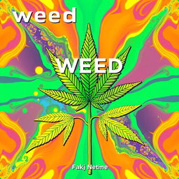 Create a vibrant and artistic album cover themed around the concept of weed