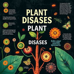 Design an album cover sheet with an artistic representation of plant diseases