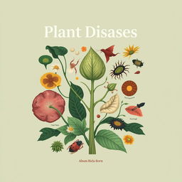 Design an album cover sheet with an artistic representation of plant diseases