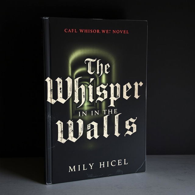 A chilling book cover for a horror novel titled 'The Whisper in the Walls'