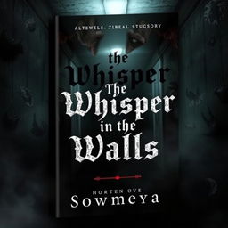 A chilling and suspenseful book cover for a horror novel titled 'The Whisper in the Walls' written by Sowmeya