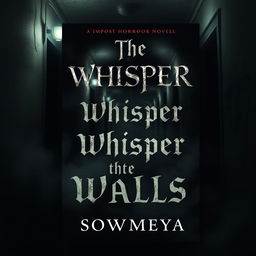 A chilling and suspenseful book cover for a horror novel titled 'The Whisper in the Walls' written by Sowmeya