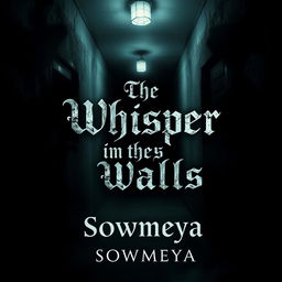 A chilling and suspenseful book cover for a horror novel titled 'The Whisper in the Walls' written by Sowmeya