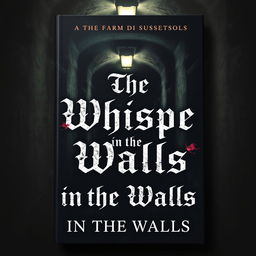 A chilling and suspenseful book cover for a horror novel titled 'The Whisper in the Walls'