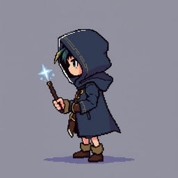 Create a pixel art character for the main protagonist of a 2D video game