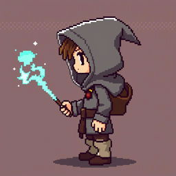 Create a pixel art character for the main protagonist of a 2D video game