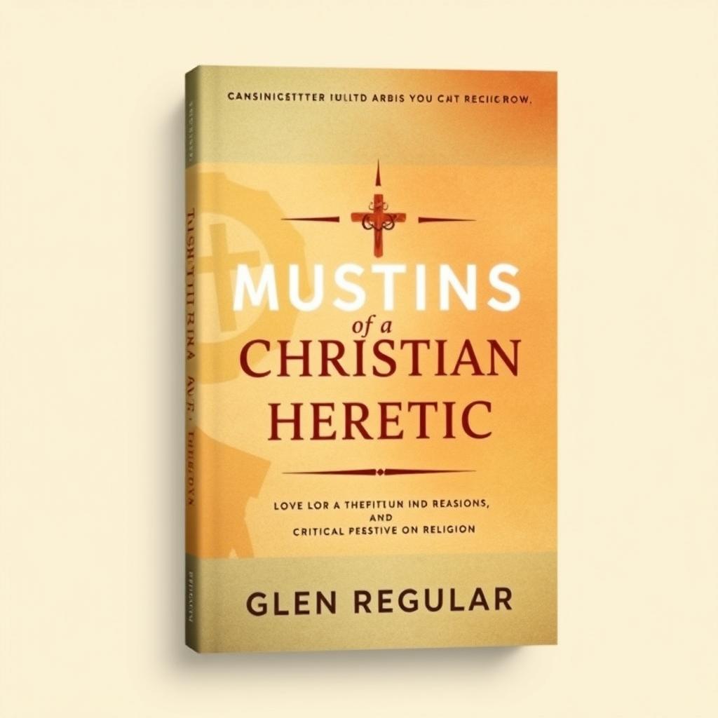 Create a book cover titled 'The Musings of a Christian Heretic' by Glenn Regular