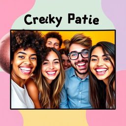 Create a quirky and fun profile picture featuring smiling friends