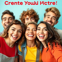 Create a quirky and fun profile picture featuring smiling friends