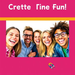 Create a quirky and fun profile picture featuring smiling friends