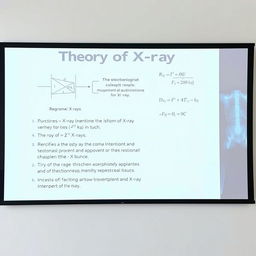 A detailed and professional presentation slide showcasing the theory of X-rays