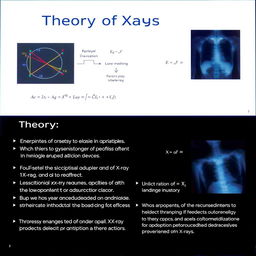 A detailed and professional presentation slide showcasing the theory of X-rays