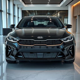 Create a high-resolution front view image of a redesigned 2025 Kia K5 sedan