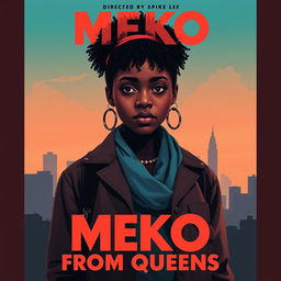 Create a movie poster for a film titled 'Meko From Queens' directed by Spike Lee