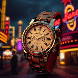 A vintage-inspired watch based on Las Vegas, capturing the glitz and glamour of the city's golden era