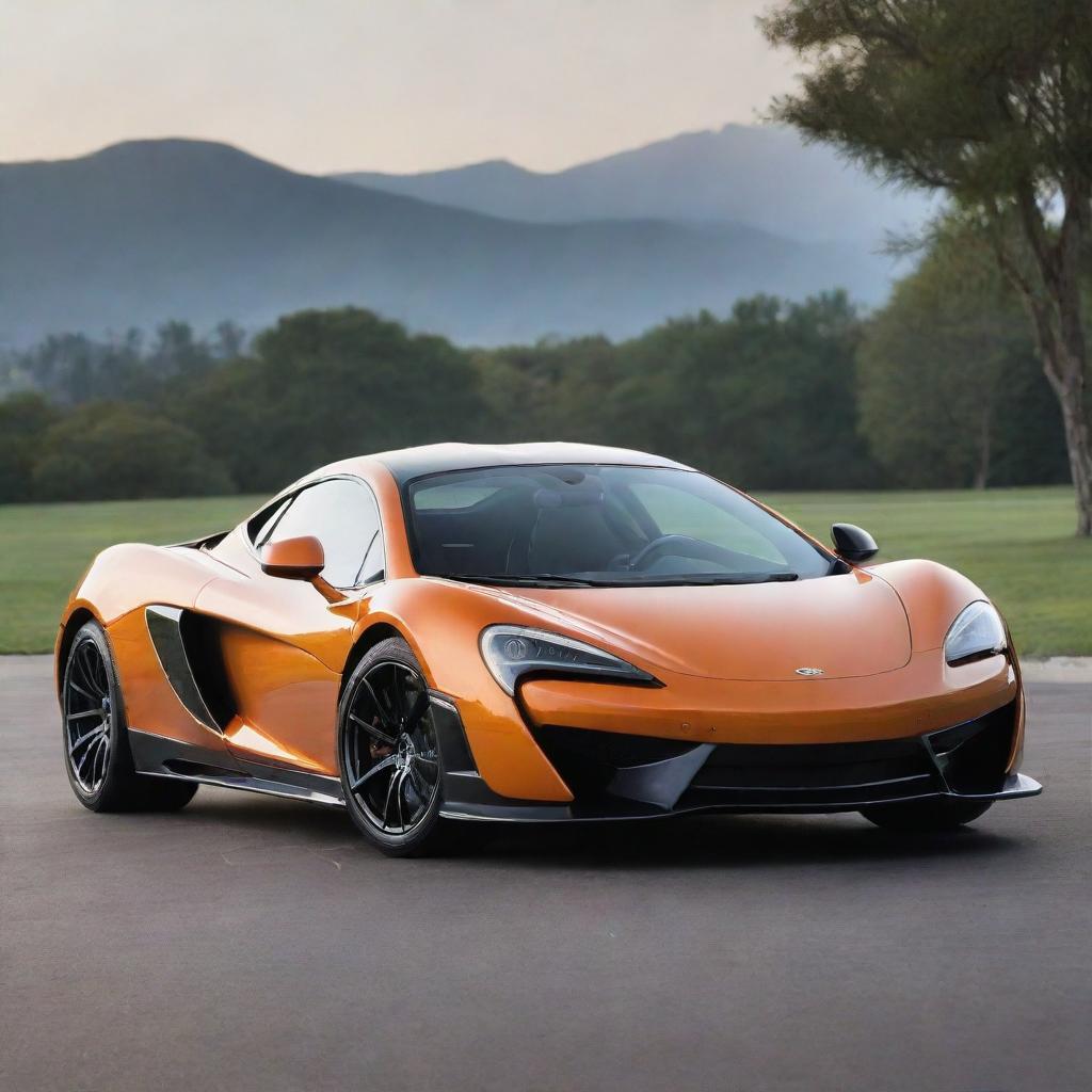 A sophisticated blend of the sleek, high-performance lines of a McLaren supercar and the classic, comfortable design of a Buick sedan.