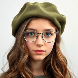 A portrait of a beautiful Polish young fifteen-year-old girl with a delicate and youthful face