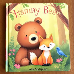 A book cover featuring a gentle-eyed brown bear, a golden-furred fox, and a small blue bird