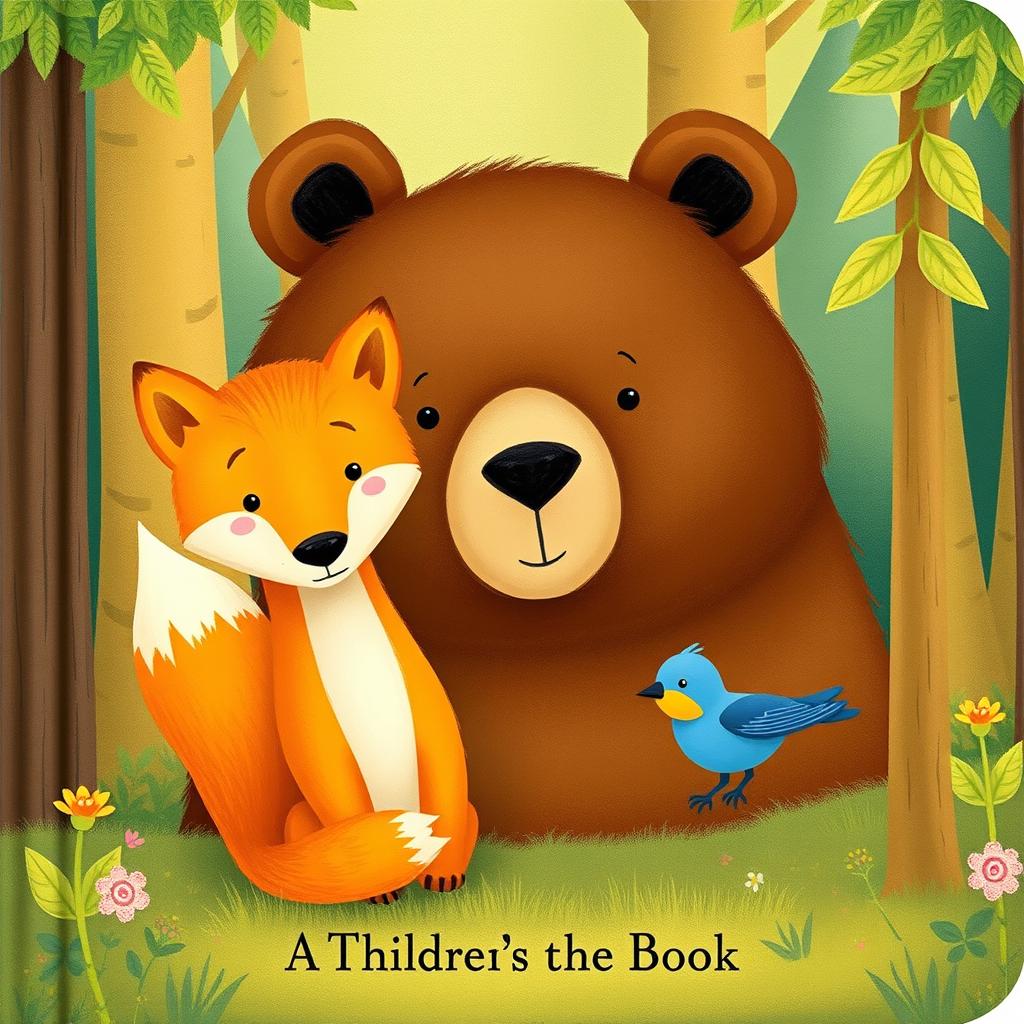 A book cover featuring a gentle-eyed brown bear, a golden-furred fox, and a small blue bird