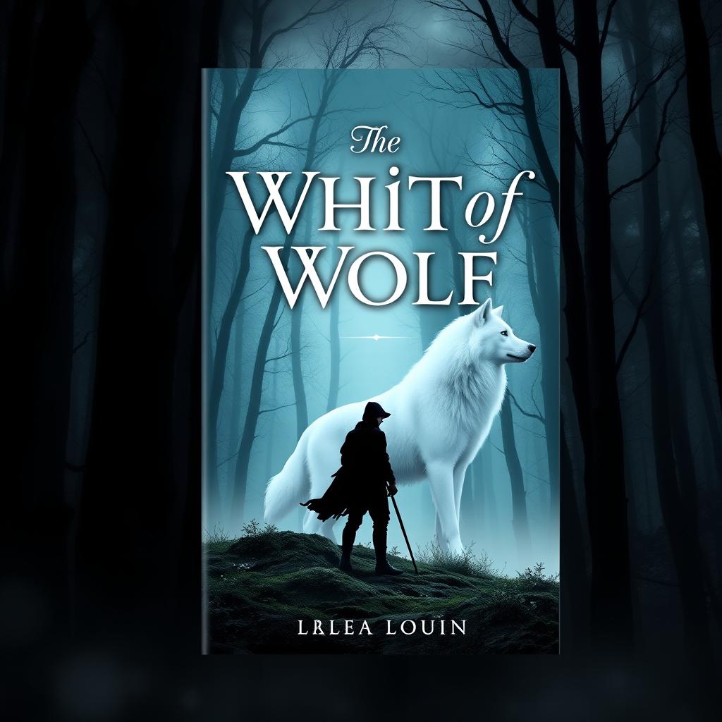 Create an e-book cover titled 'The White Wolf'