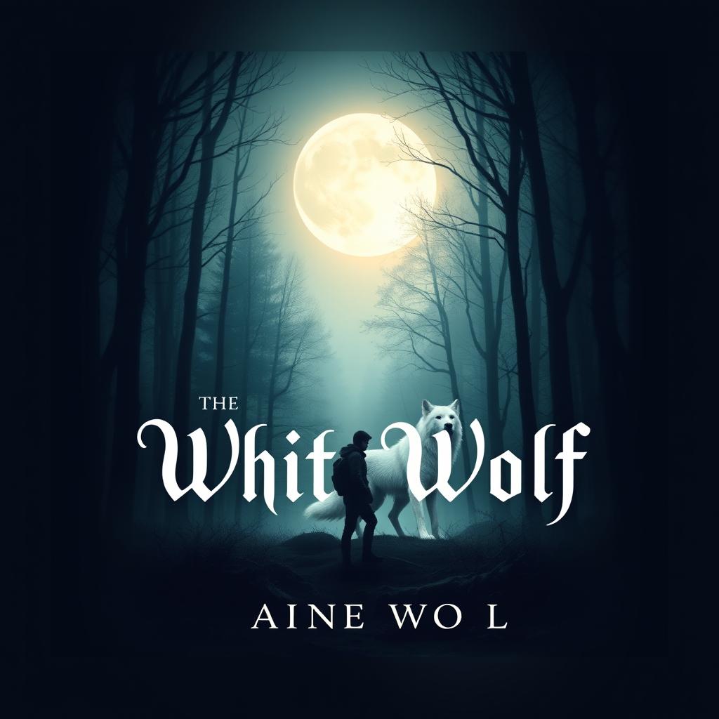 Create an e-book cover titled 'The White Wolf'