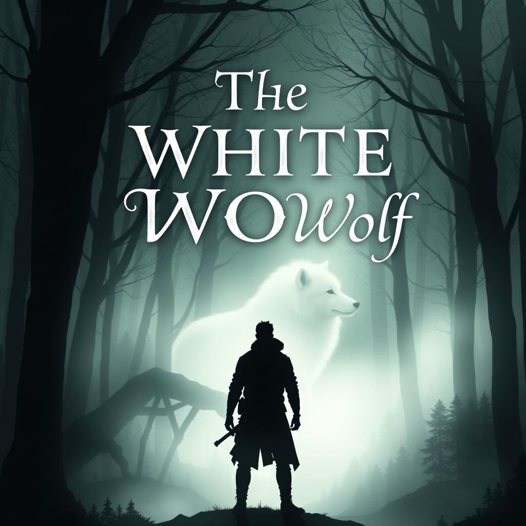 Create an e-book cover titled 'The White Wolf'