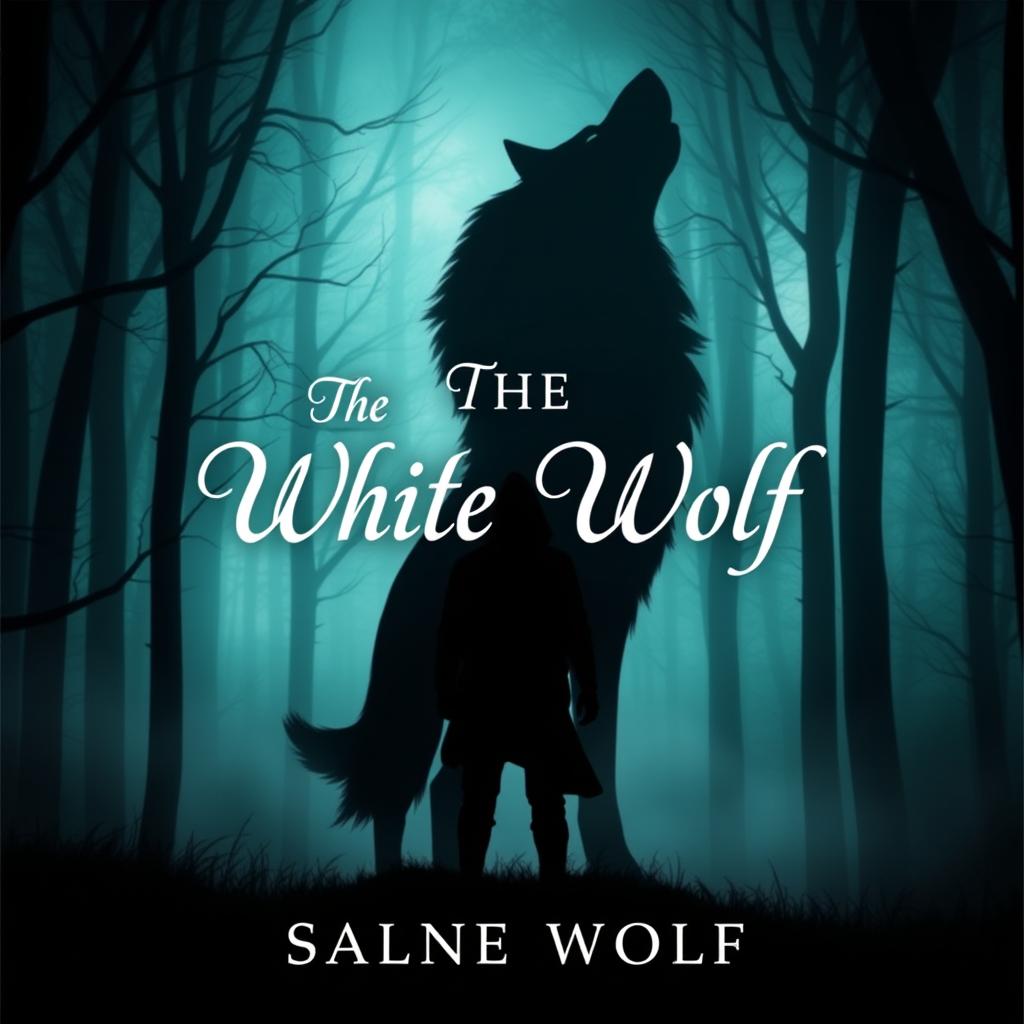 Create an e-book cover titled 'The White Wolf'