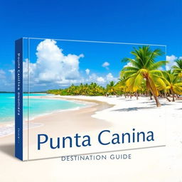 Create a horizontal book cover for a destination guide for Punta Cana