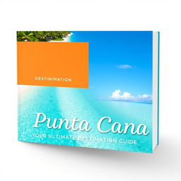 Create a horizontal book cover for a destination guide for Punta Cana