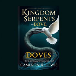 Create a book cover for a romantasy novel titled 'Kingdom of Serpents and Doves' by Cameron R