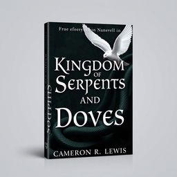 Create a book cover for a romantasy novel titled 'Kingdom of Serpents and Doves' by Cameron R