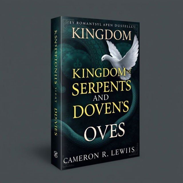 Create a book cover for a romantasy novel titled 'Kingdom of Serpents and Doves' by Cameron R