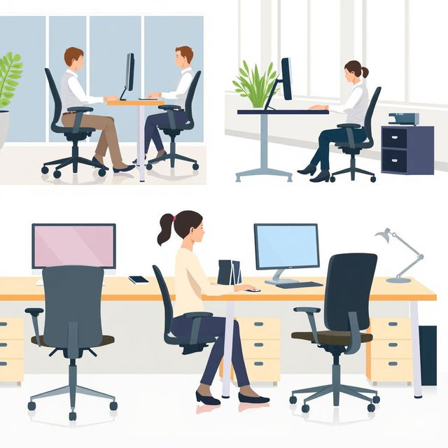 An image illustrating ergonomic risk management in the workplace