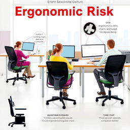 An image illustrating ergonomic risk management in the workplace