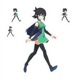 Create an 8-frame walking animation of female Byleth from Super Smash Bros