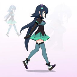 Create an 8-frame walking animation of female Byleth from Super Smash Bros