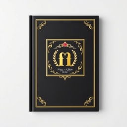 A black book cover with a wedding symbol in the center