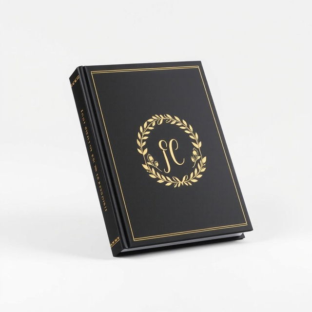 A black book cover with a wedding symbol in the center