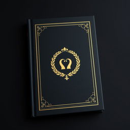 A black book cover with a wedding symbol in the center