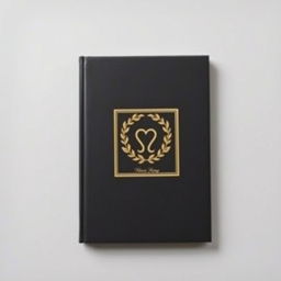 A black book cover with a wedding symbol in the center