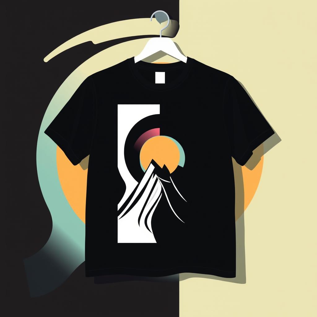 Create a unique and stylish T-shirt design featuring a modern, minimalist graphic