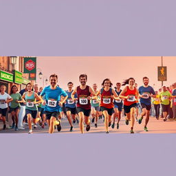 Create a Facebook event cover photo for an event where participants run a half marathon and stop a few times along the way at pubs for a beer