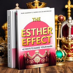 A leadership book cover featuring royal items such as crowns, scepters, and thrones in the background