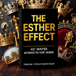 A leadership book cover featuring royal items such as crowns, scepters, and thrones in the background