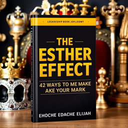 A leadership book cover featuring royal items such as crowns, scepters, and thrones in the background