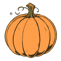 A vintage pumpkin illustration in the style of classic clip art