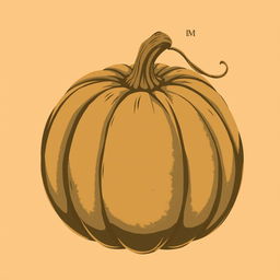 A vintage pumpkin illustration in the style of classic clip art