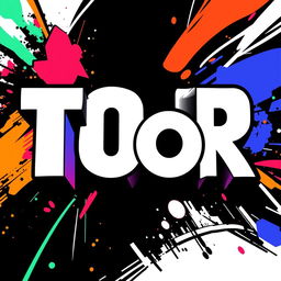 Create an image featuring the word 'TOOR' in a bold and visually striking font